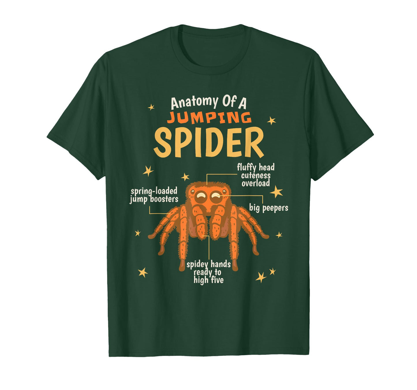 Jumping Spider Anatomy Kawaii T-Shirt