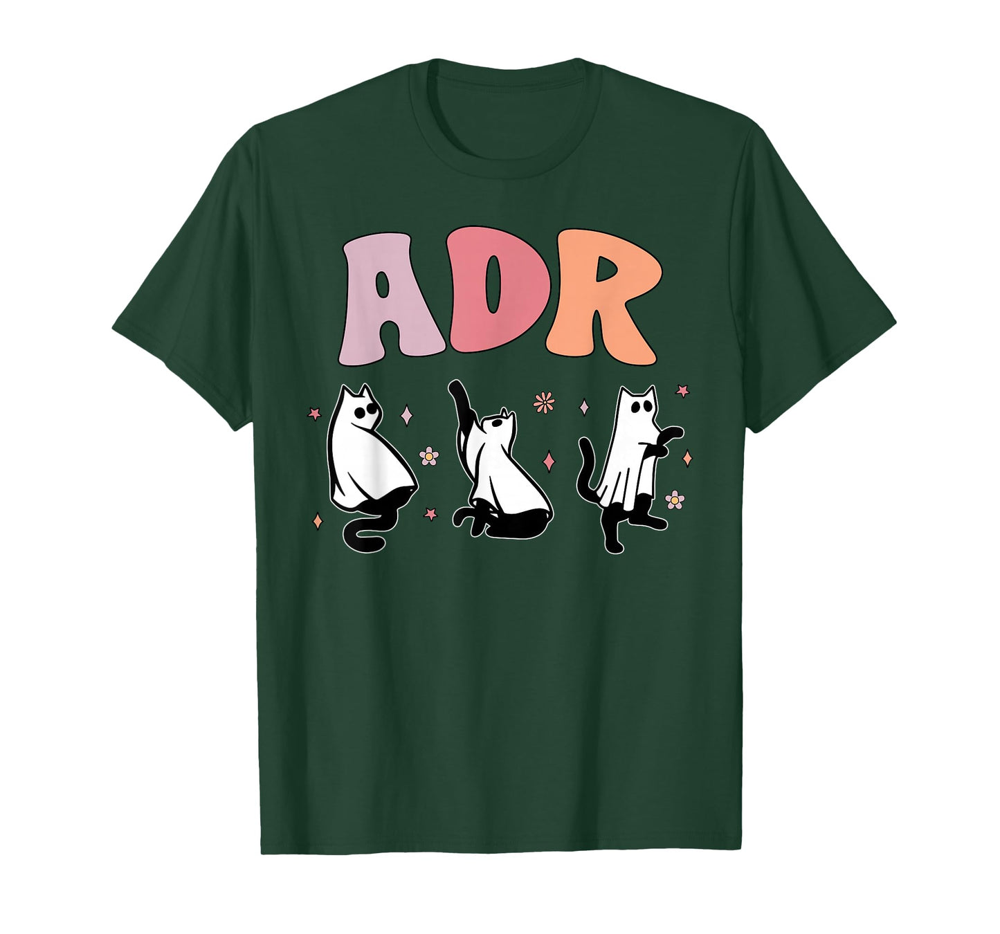 ADR Cat Ghost Vet Tech Halloween Medicine Veterinary Spooky T-Shirt