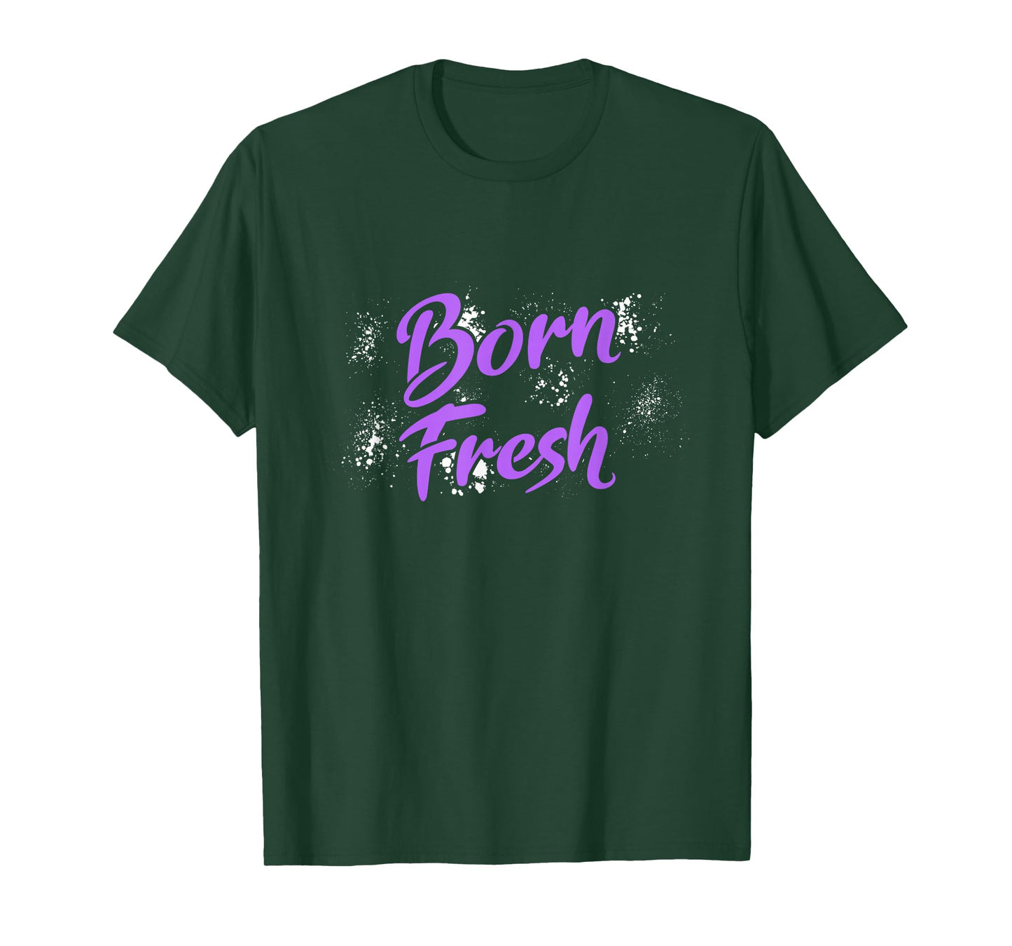 Purple Born Fresh Purple Color Graphic T-Shirt, Small, Black
