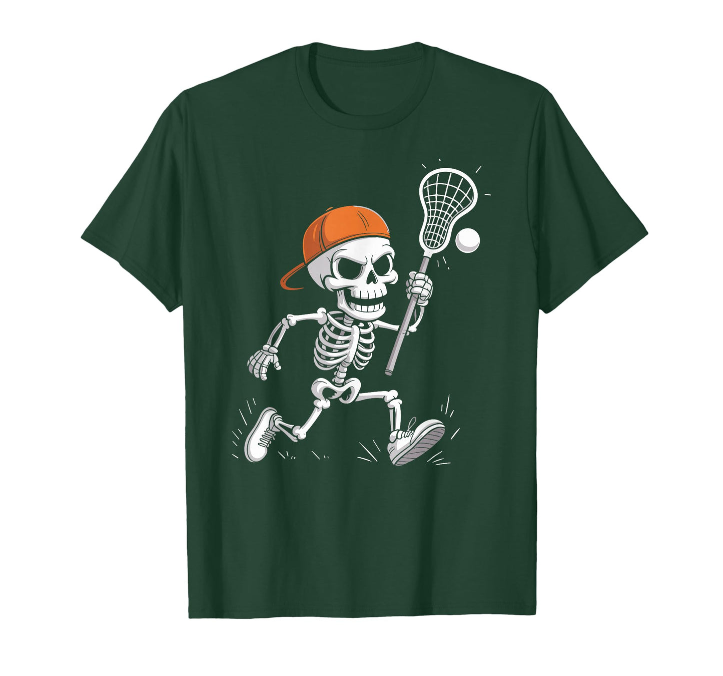 Skeleton Lacrosse Halloween Costume Funny Men Boys Kids T-Shirt