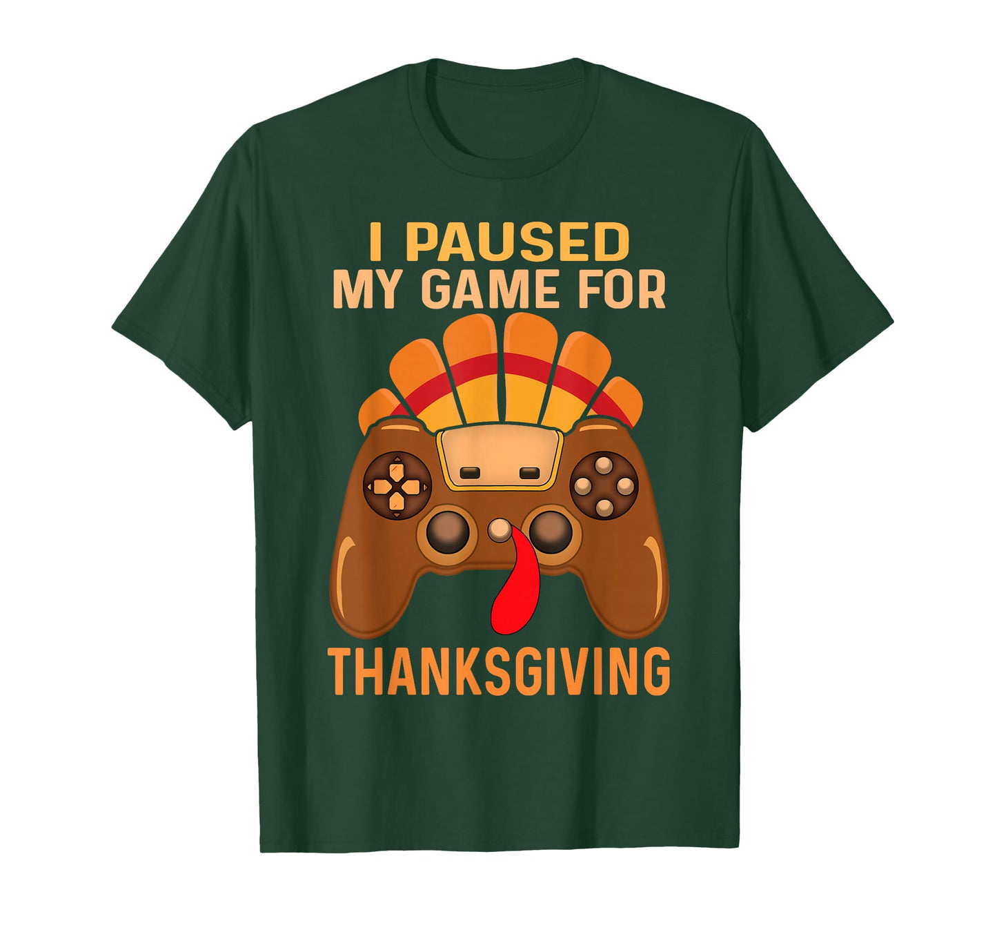 Happy Thanksgiving gaming fall Turkey gamer boys kids men T-Shirt
