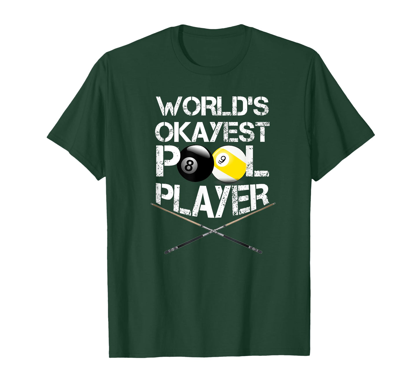 Mens World's Okayest Pool Player Funny Billiards T-Shirt