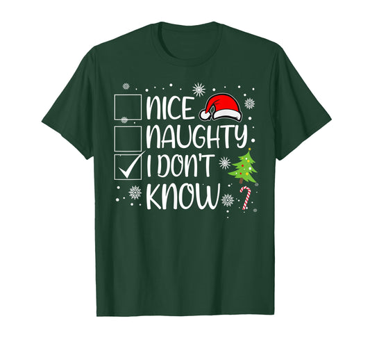 Nice Naughty I Don't Know Christmas Naughty Family Group T-Shirt