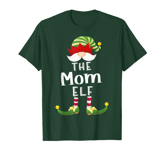 Mom Elf Group Christmas Funny Pajama Party T-Shirt