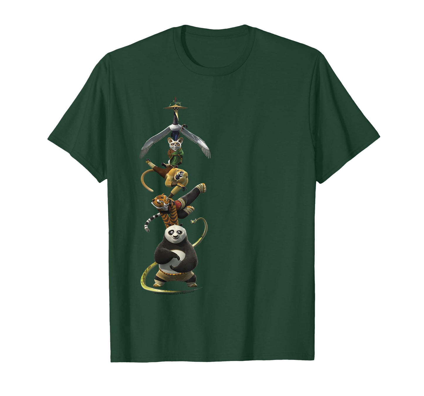 Kung Fu Panda Po and The Furious Five Stack Portrait T-Shirt
