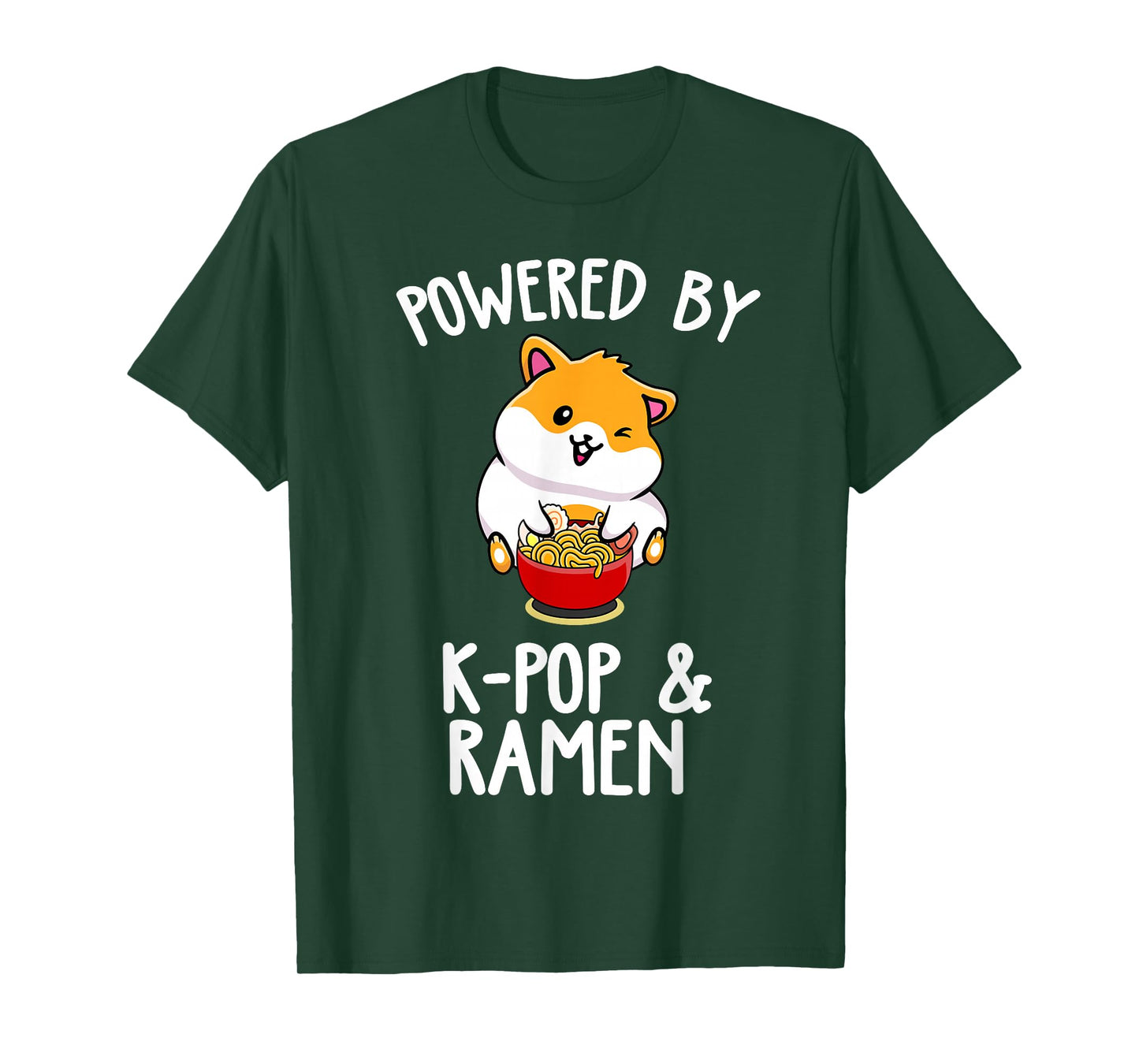 Powered by Anime & Ramen Cute Kpop Music Anime Lover T-Shirt