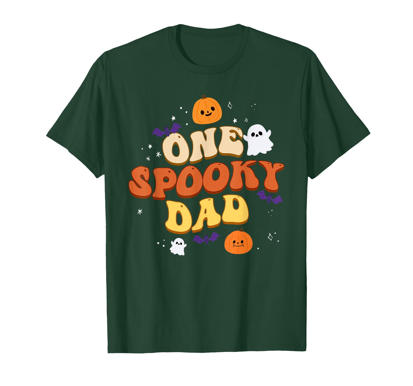 One Spooky Dad Boo Halloween Cute Family Matching Group T-Shirt