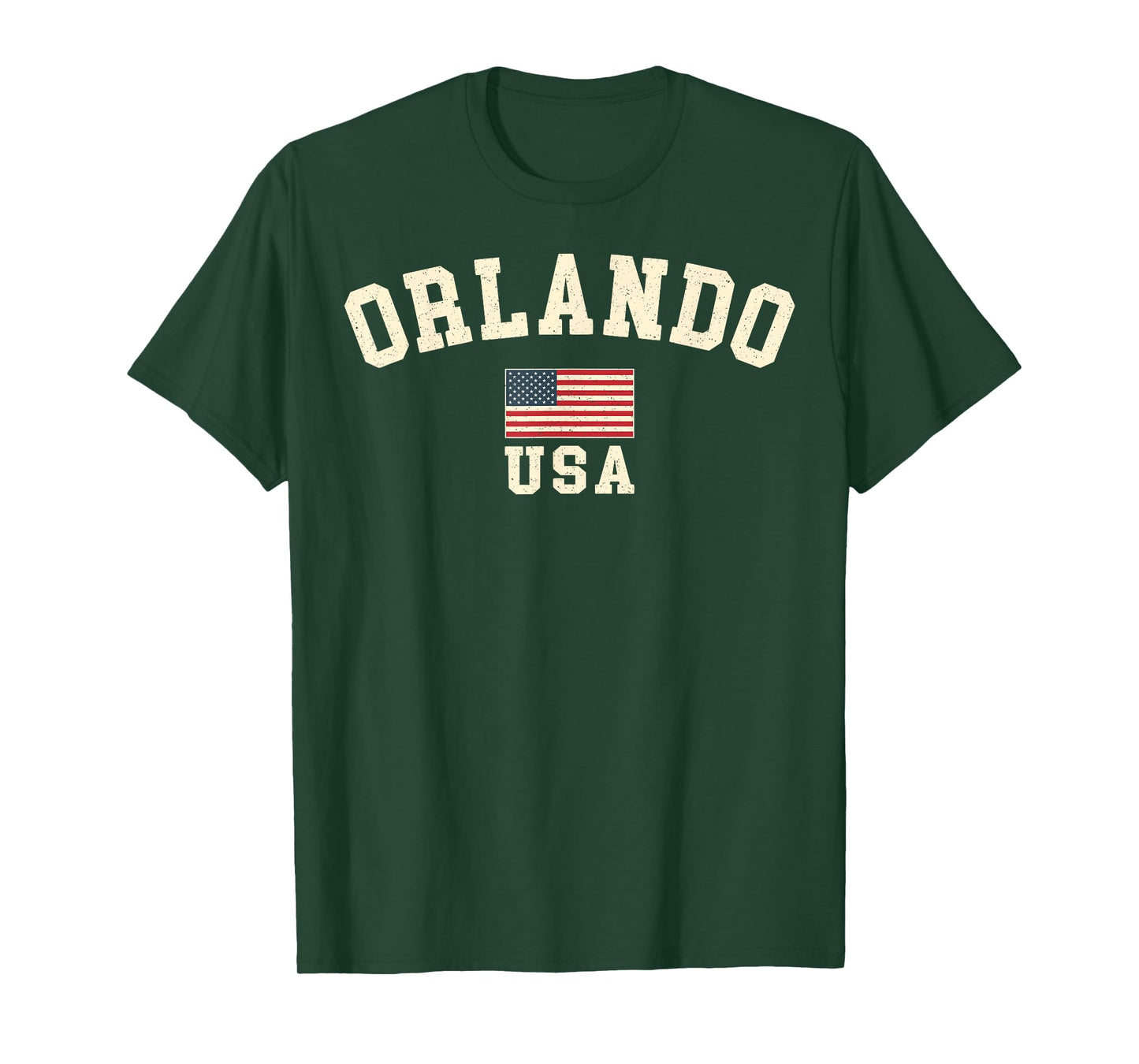 Vintage Orlando USA American Flag Florida Souvenir Retro T-Shirt