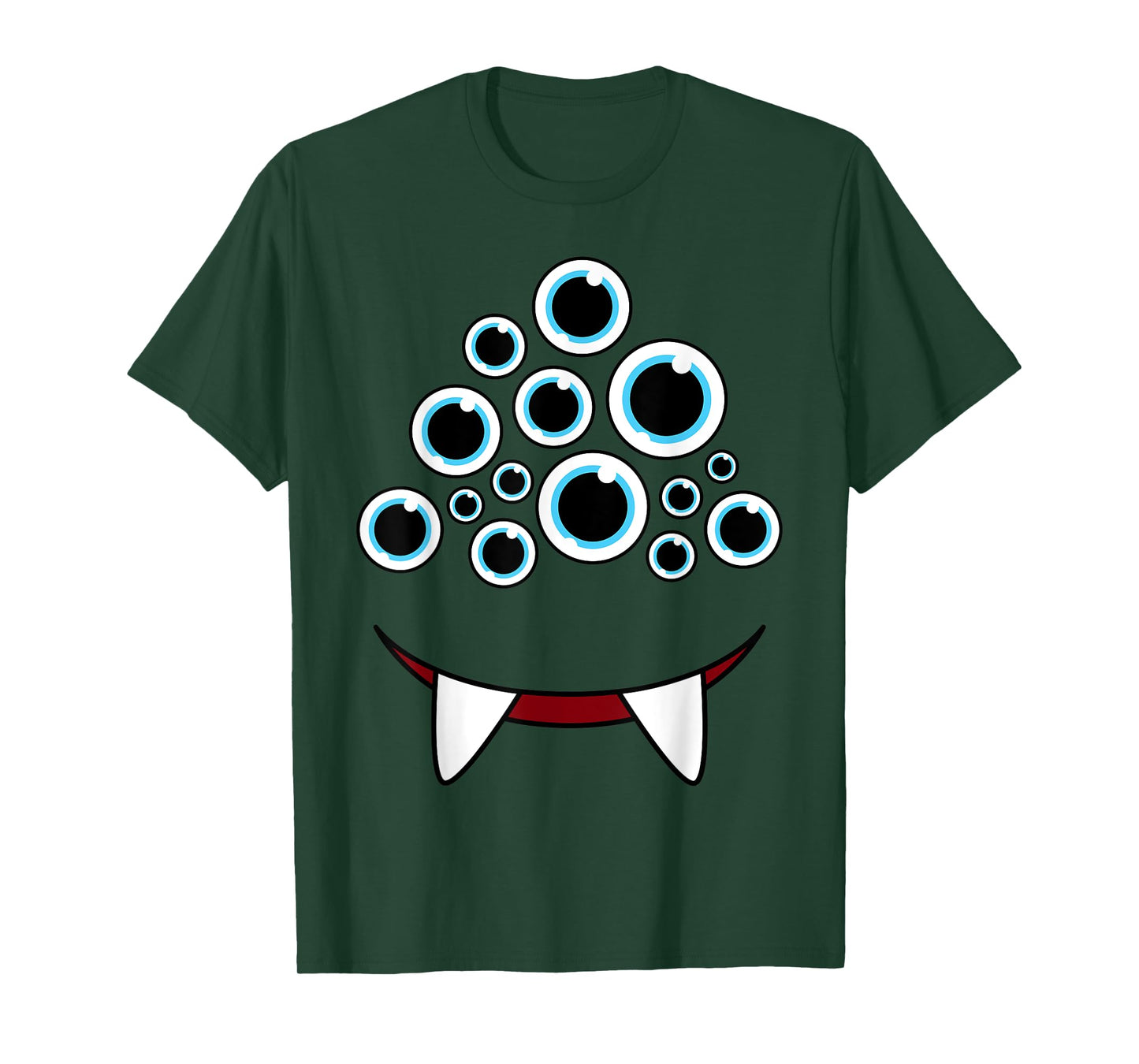 Funny Scary Monster Face Eyeballs Easy Halloween Costume T-Shirt
