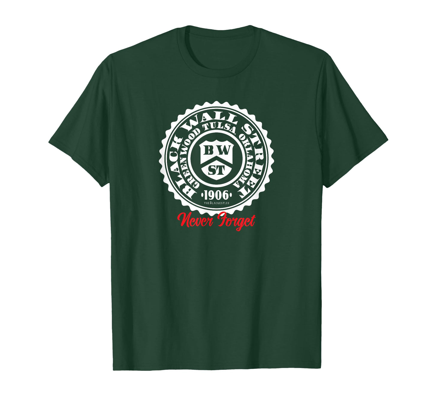 Black Wall Street Seal Greenwood Tulsa Oklahoma Never Forget T-Shirt