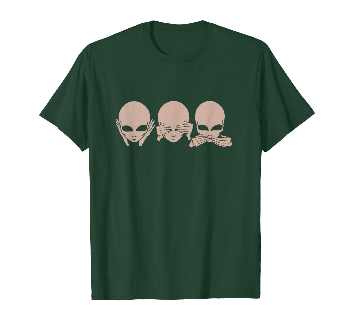 Alien See No Evil Hear No Evil Speak No Evil Design T-Shirt