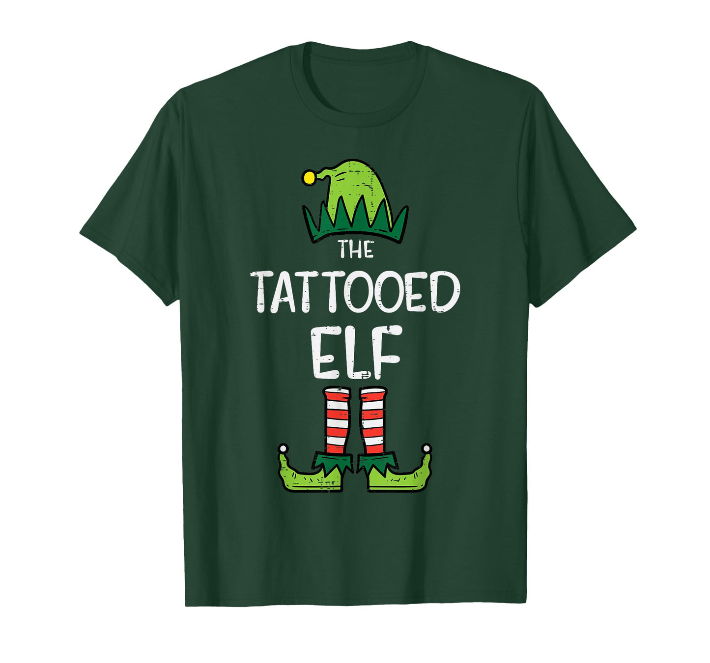 The Tattooed Elf Xmas Matching Family Christmas Men Women T-Shirt