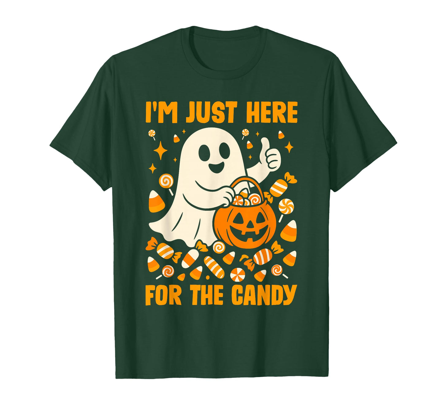 I'm Just Here for The Candy Halloween Pun Lollipop T-Shirt