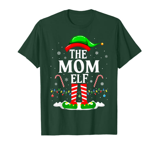 The Mom Elf Funny Xmas Elf Matching Family Christmas T-Shirt