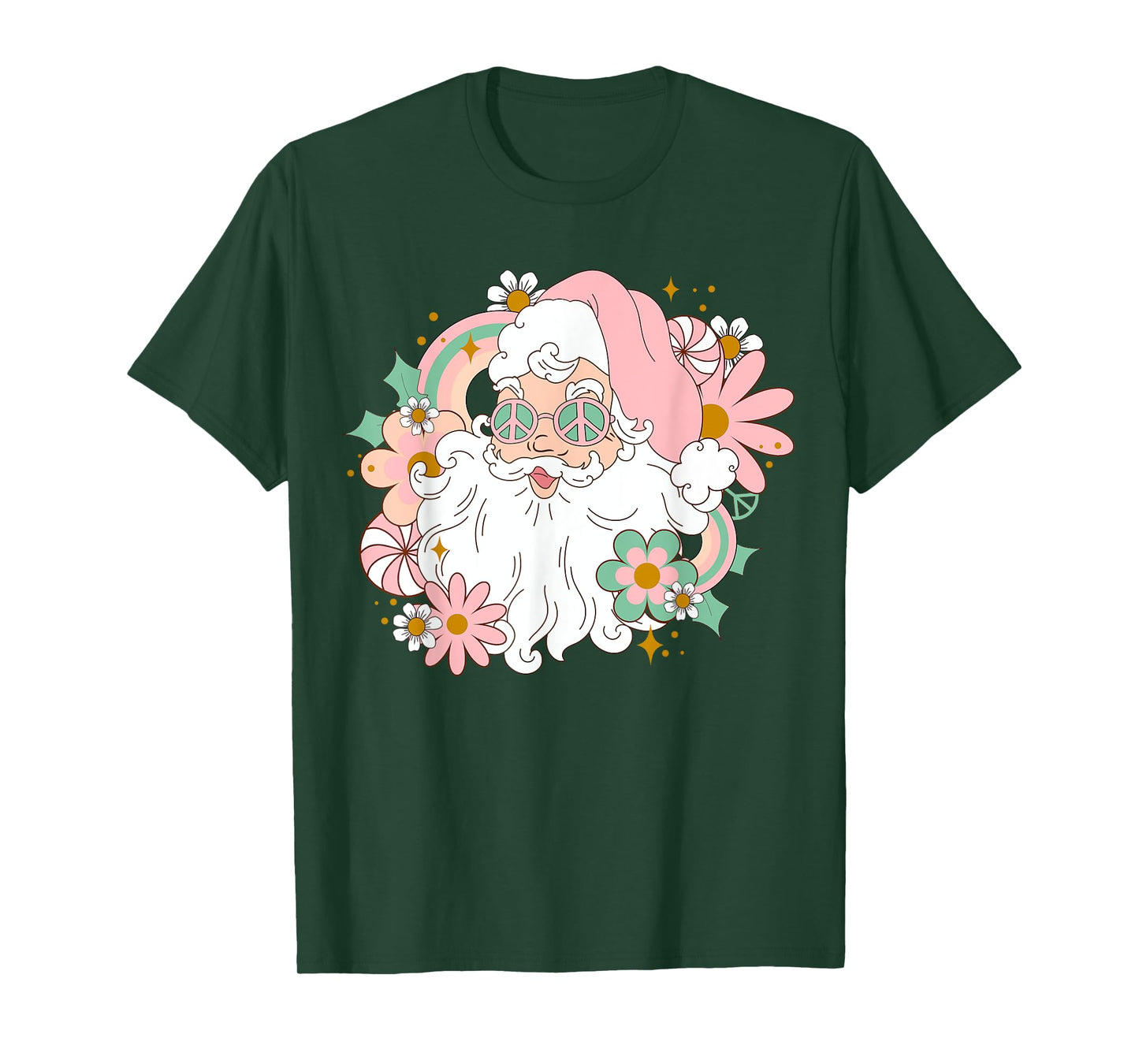Groovy Santa Retro Peace 60's 70's Merry Christmas XMAS T-Shirt