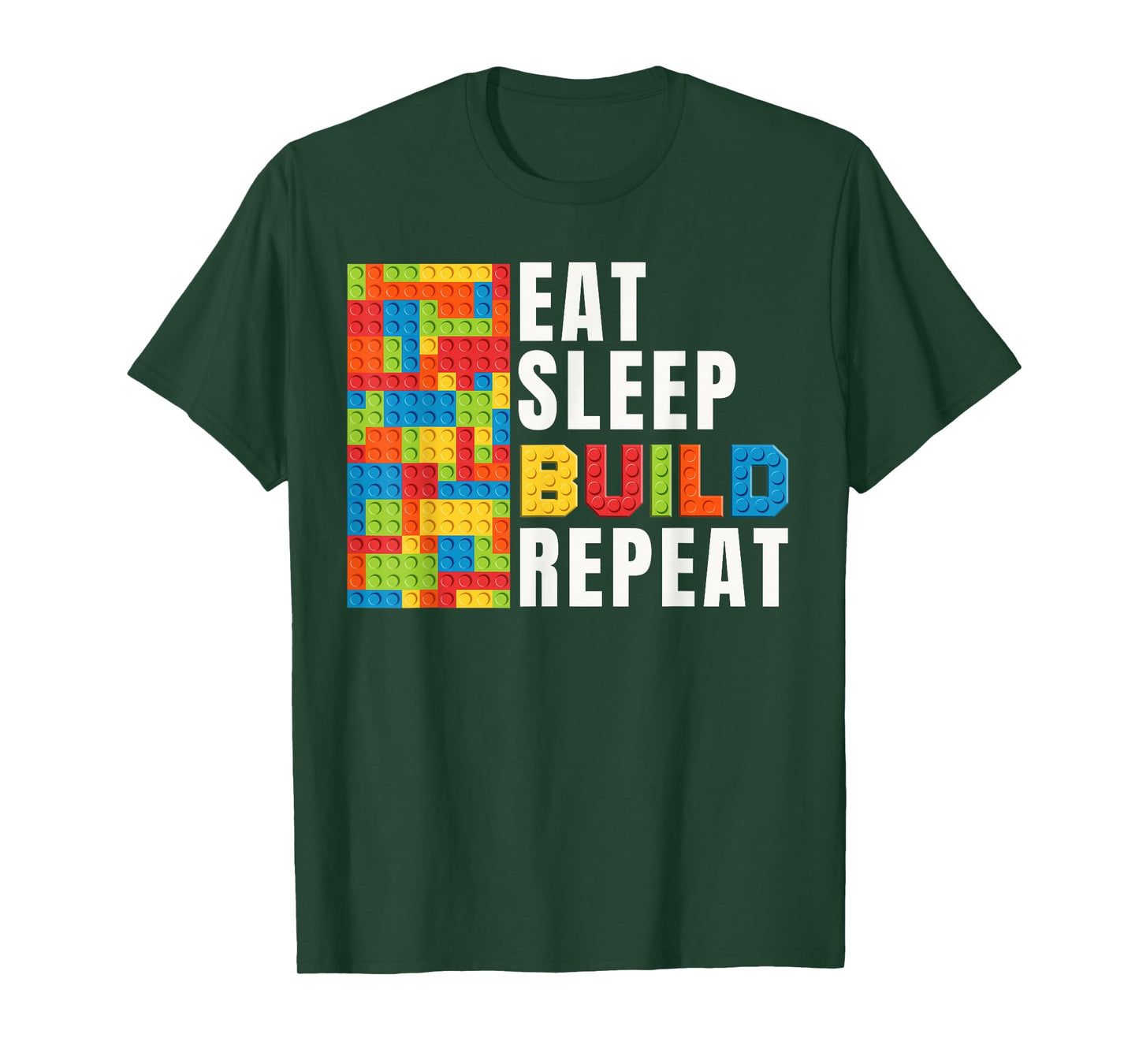 Brick Builder Eat sleep Build repeat Master Builder T-Shirt