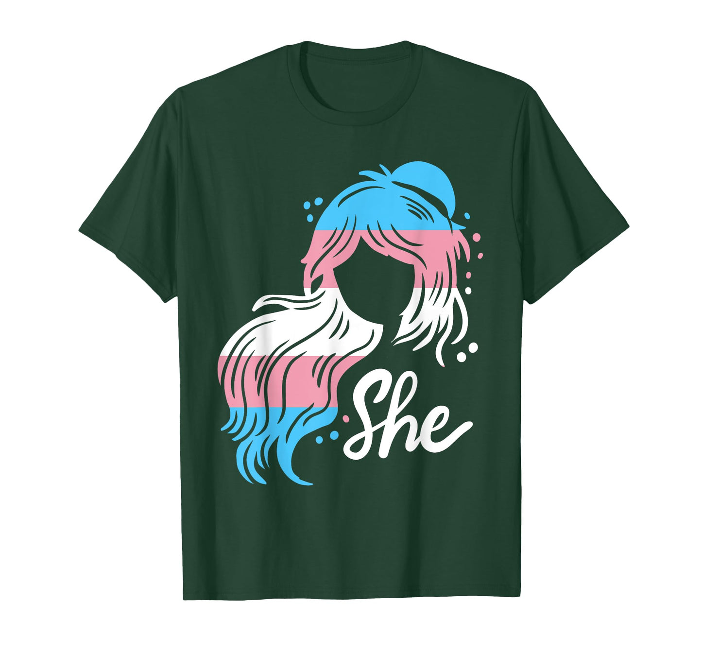 Transgender Pride Flag SHE Transwoman Anime LGBTQ Women T-Shirt