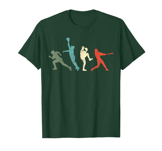 Baseball Vintage | Retro Catcher Pitcher Batter T-Shirt