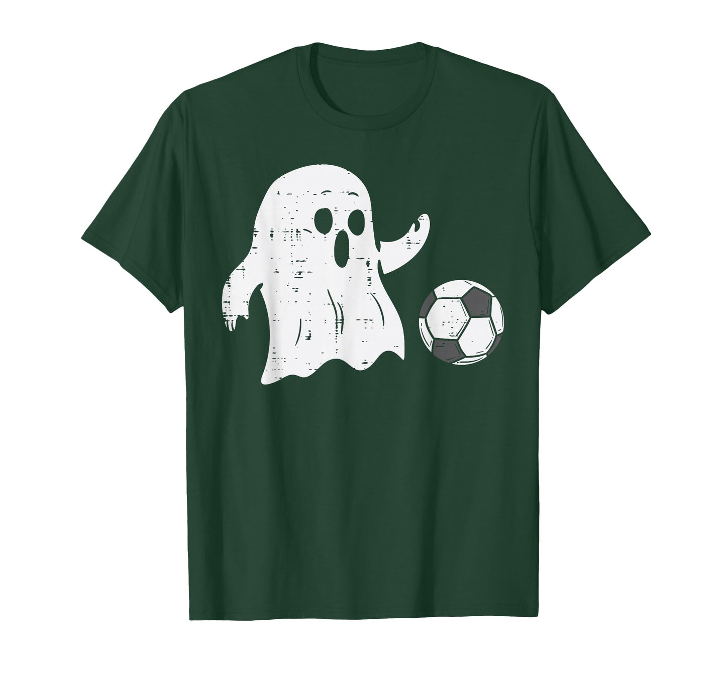 Ghost Playing Soccer Funny Football Halloween Costume Sports T-Shirt