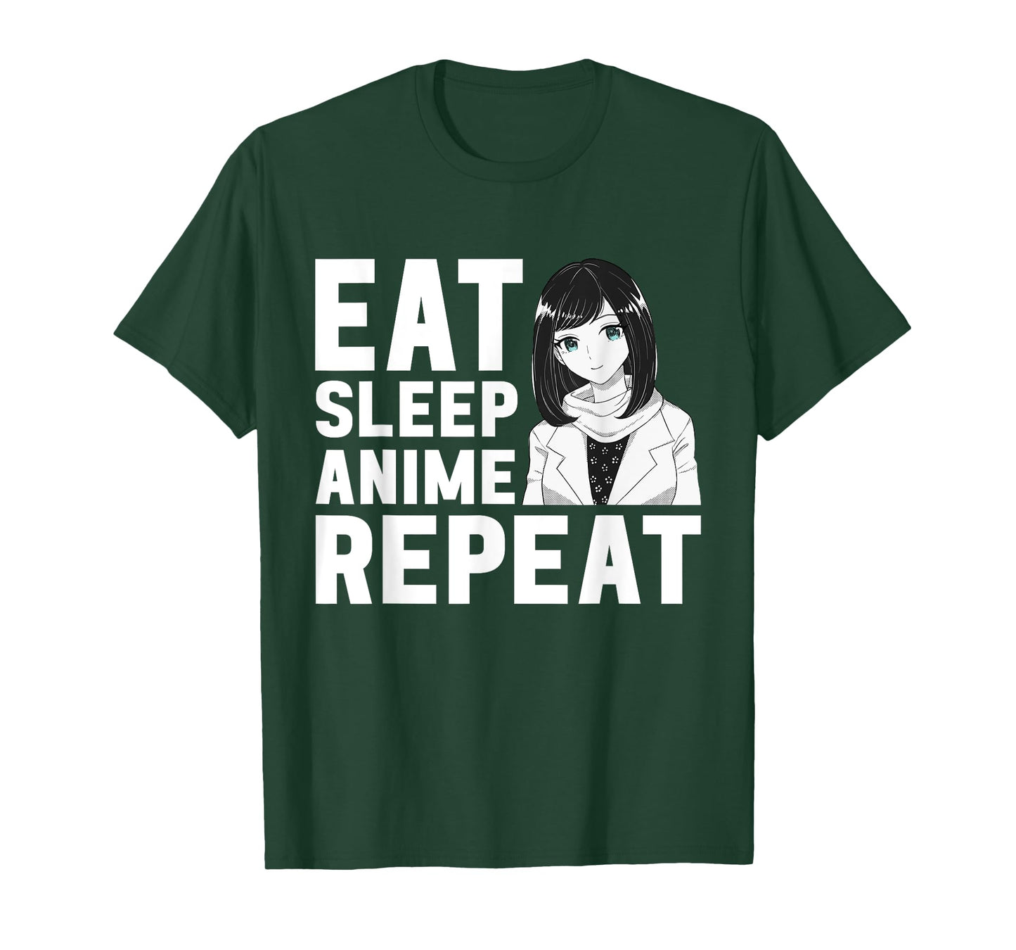 Eat Sleep Anime Repeat Girls Boys Funny Anime Lover T-Shirt