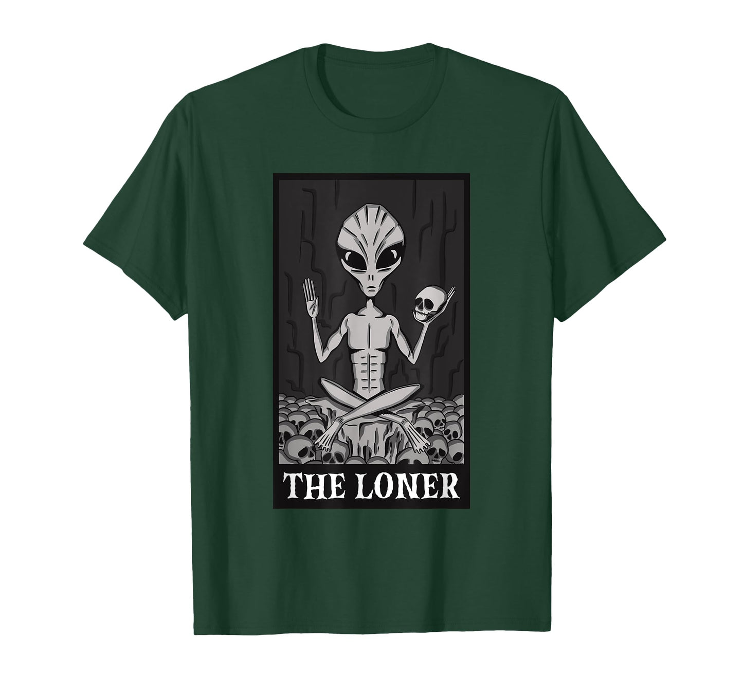 The Loner Lazy Halloween Costume Funny Alien Skeleton Skull T-Shirt