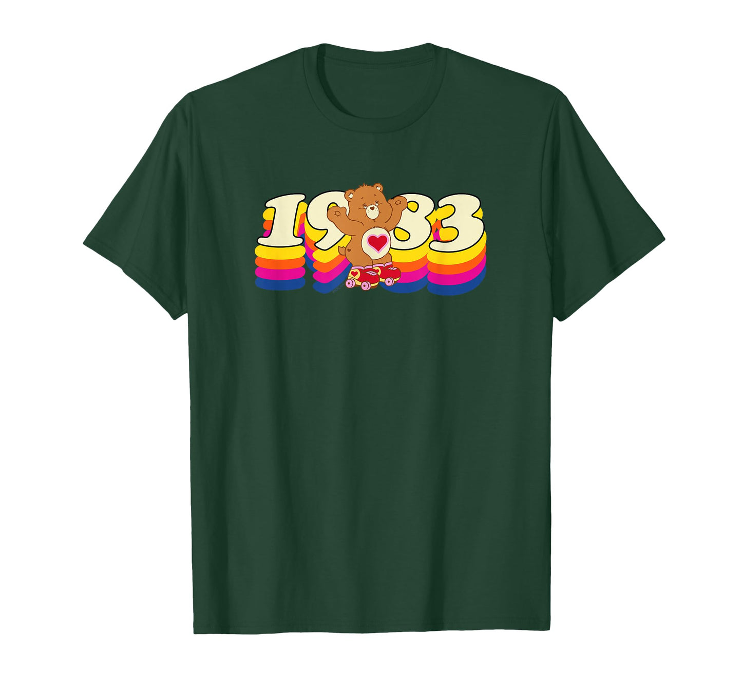Care Bears Tenderheart 1983 Rollerskating Retro Cartoon T-Shirt