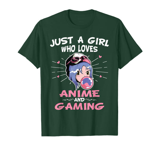Just A Girl Who Loves Anime And Gaming Manga Animation T-Shirt