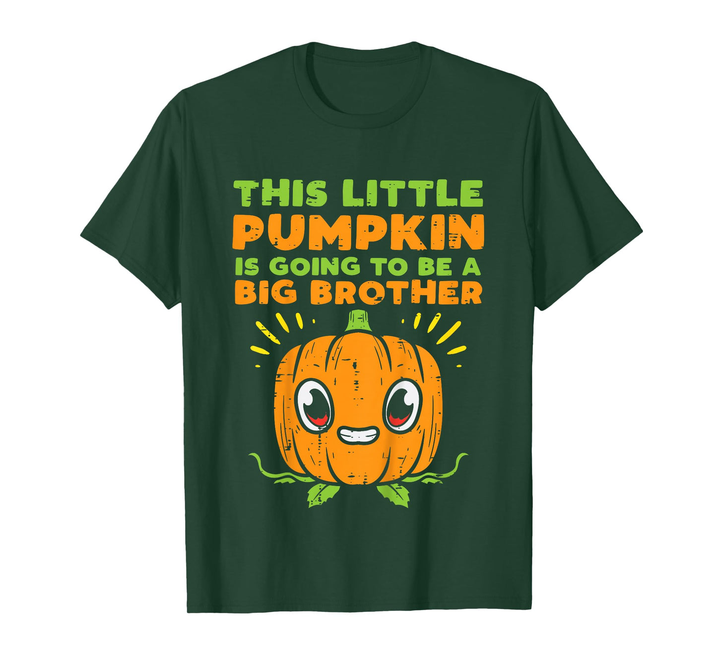 Kids Pumpkin Big Brother Baby Halloween Pregnancy Announcement T-Shirt