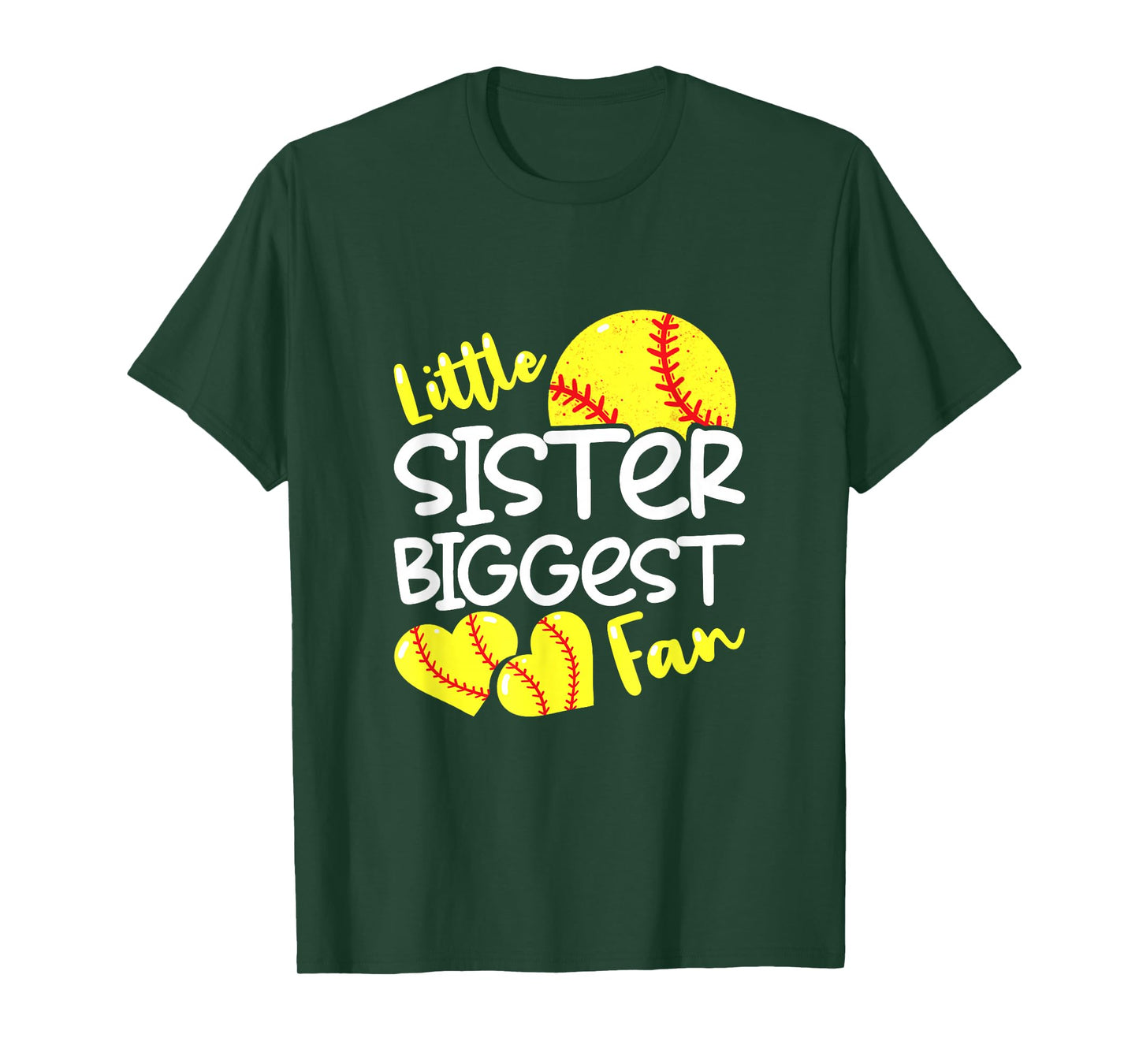 Softball Little Sister Biggest Fan Teen Girls T-Shirt