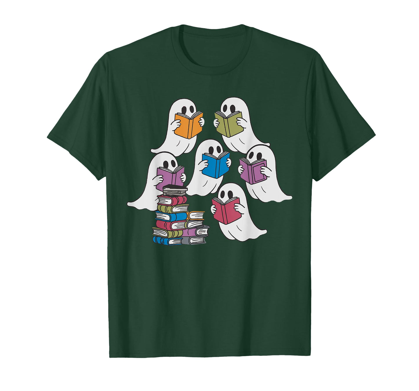 Funny Ghost Book Reading Halloween Books Lover Teacher T-Shirt