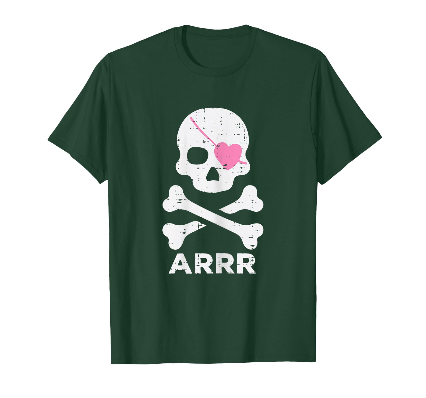 Arrr Pirate Heart Eyepatch Halloween Women Toddler Girl Kids T-Shirt