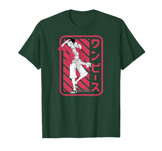One Piece Anime White and Red Monkey D. Luffy T-Shirt