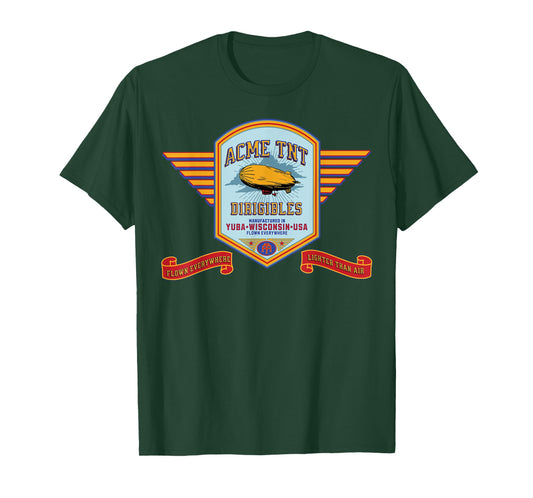 Vintage ACME TNT Steampunk Art Dirigible Airship Fun print T-Shirt