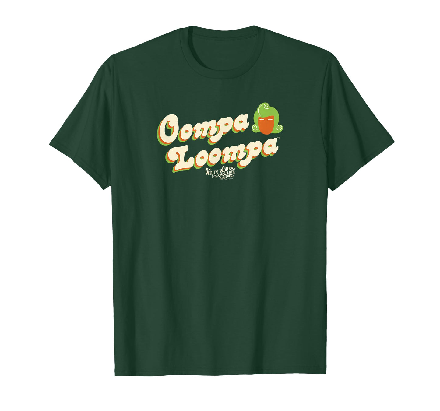 Willy Wonka And The Chocolate Factory Oompa Loompa Retro T-Shirt - Unisex, Black, Small, Short Sleeve, Crew Neck, Classic Fit, Solid Colors: 100% Cotton