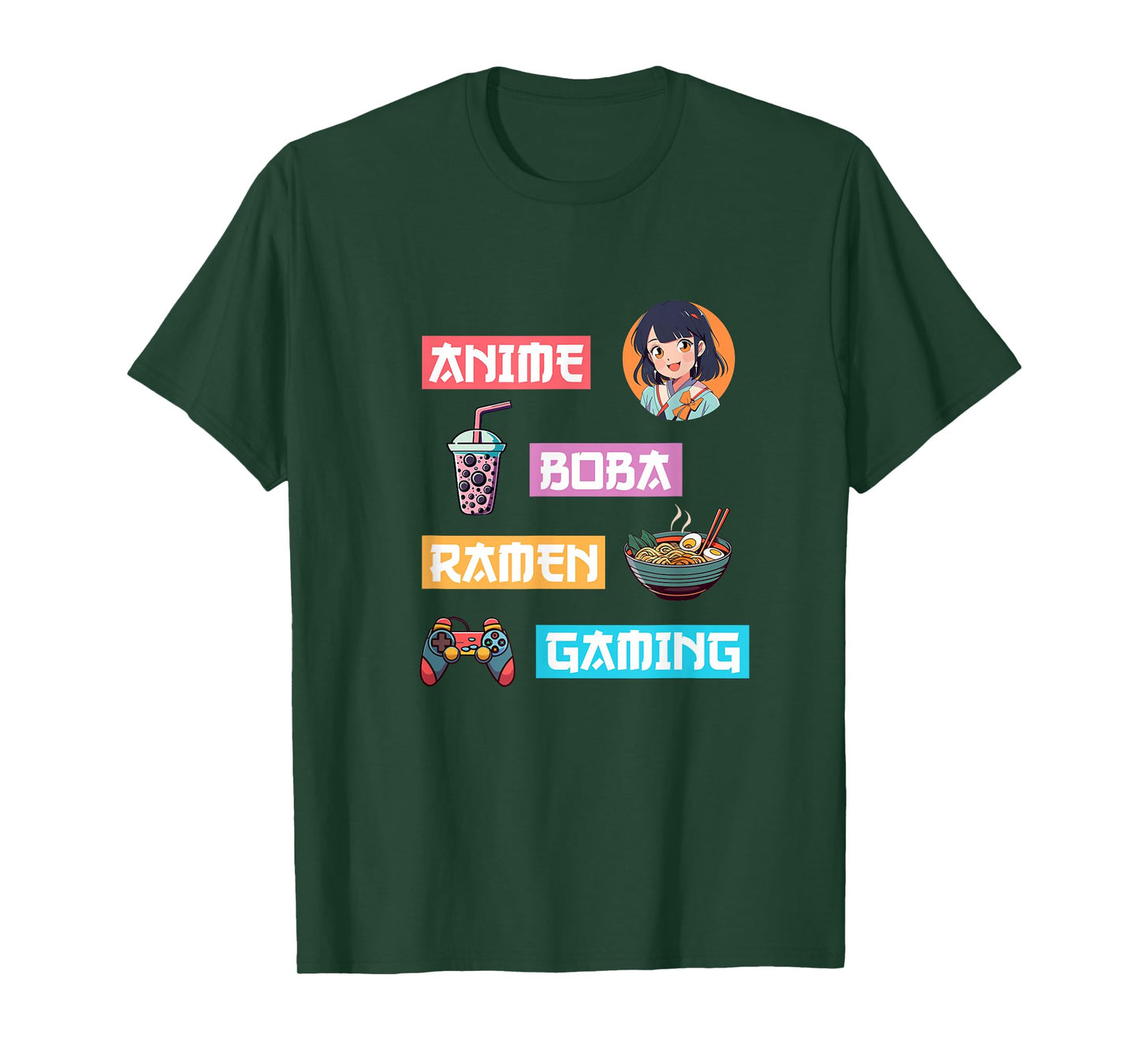 Anime Ramen Boba Gaming - Kawaii Anime Lover Video Gamer Tea T-Shirt