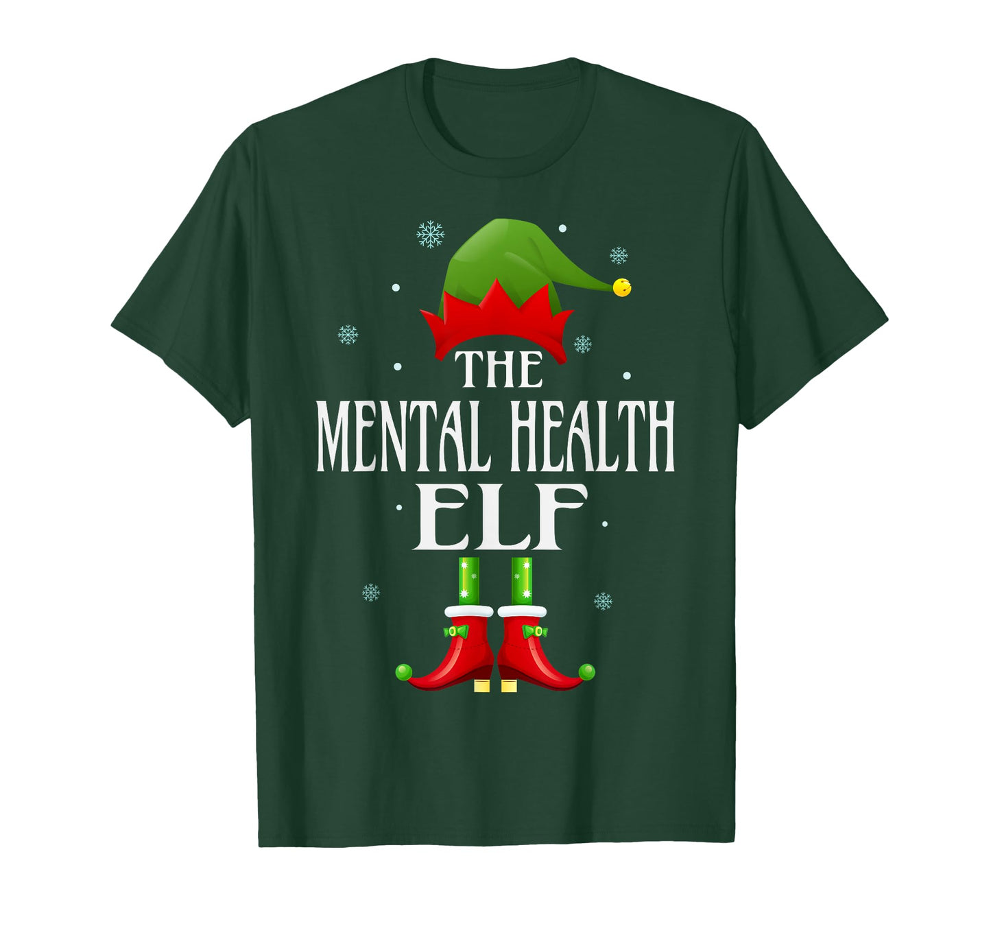 Mental Health Elf Xmas Funny Family Matching Christmas T-Shirt