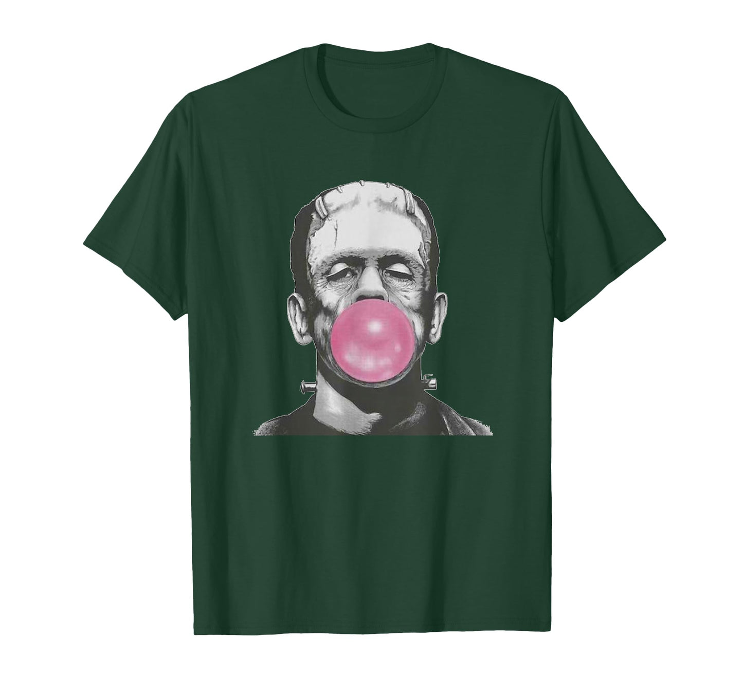 Frankenstein Monster T-Shirt with Pink Bubblegum Bubble T-Shirt
