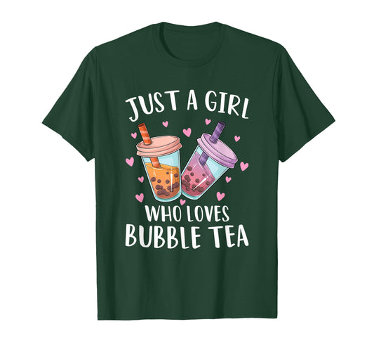 Just A Girl Who Loves Bubble Tea Boba Tea Lovers Teen Girls T-Shirt