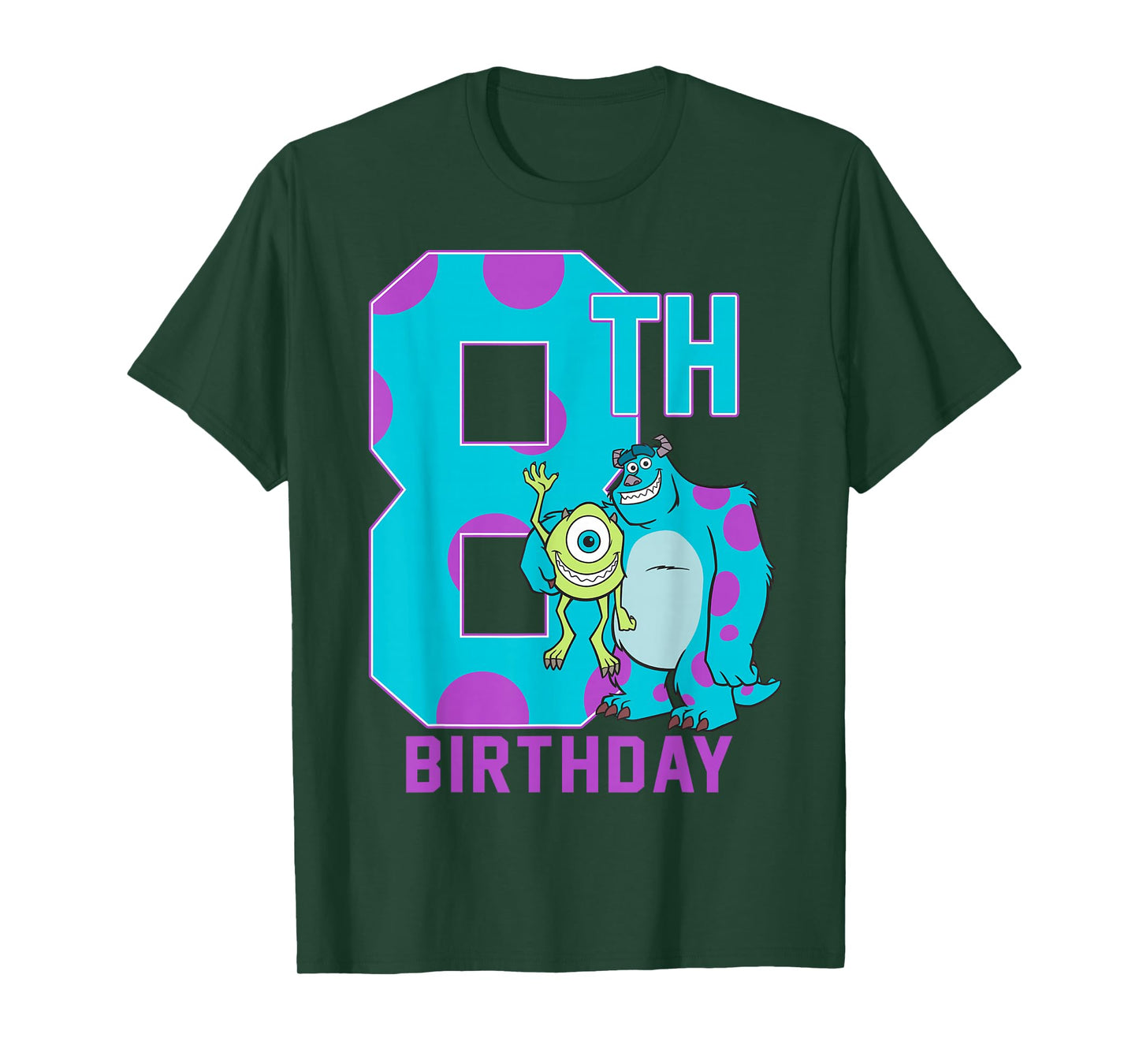 Disney Pixar Monsters Inc. Mike & Sully Happy 8th Birthday T-Shirt