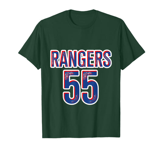 Rangers F.C. RFC 55th Scottish Premiership Winners Champion55 T-Shirt - Black, Unisex-Adults & Kids, Short Sleeve, Classic Fit, Small
