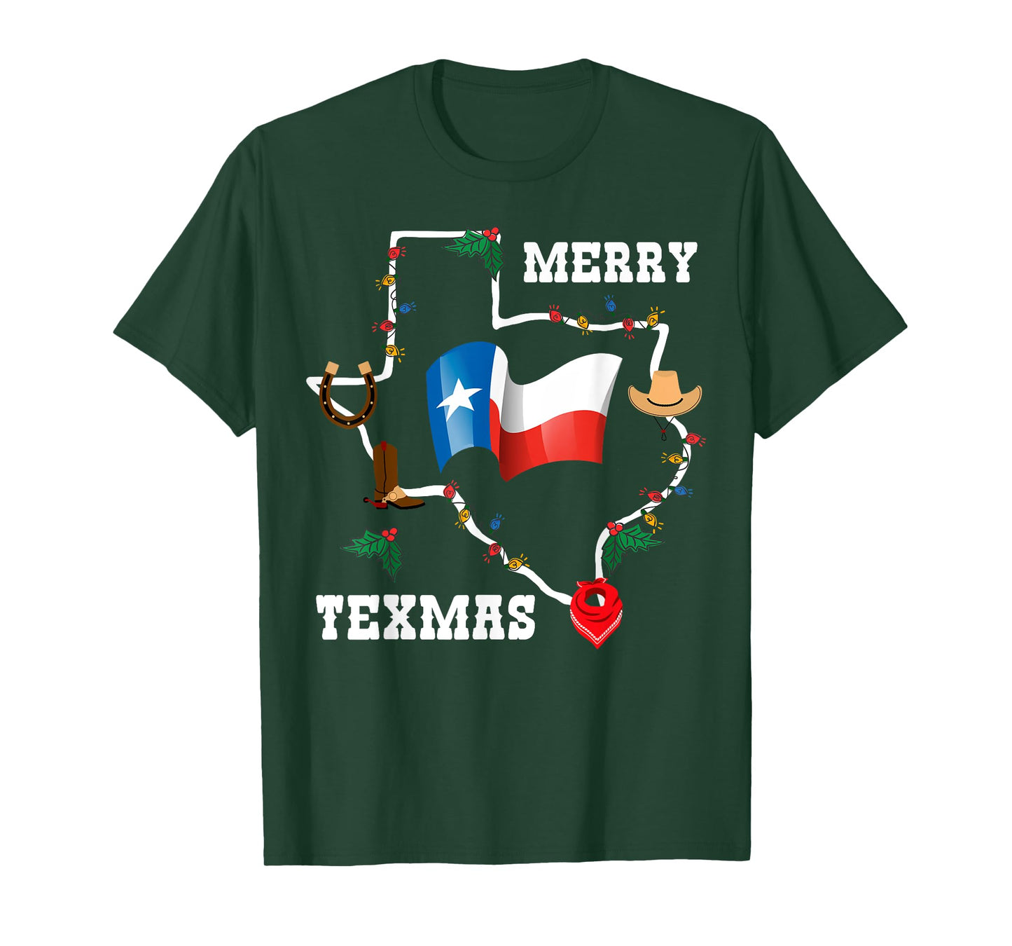 Merry Texmas Texas Flag Christmas Xmas Family Holidays Gift T-Shirt