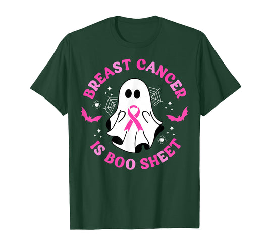 Breast Cancer Is Boo Sheet Awareness Halloween Pink Ghost T-Shirt