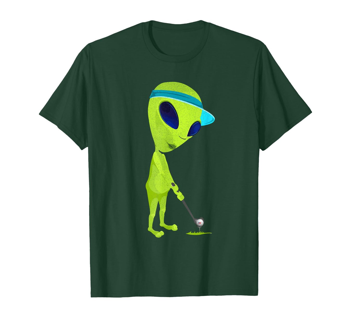 Funny Alien Playing Golf Parody Golfer UFO Golfing Space UFO T-Shirt