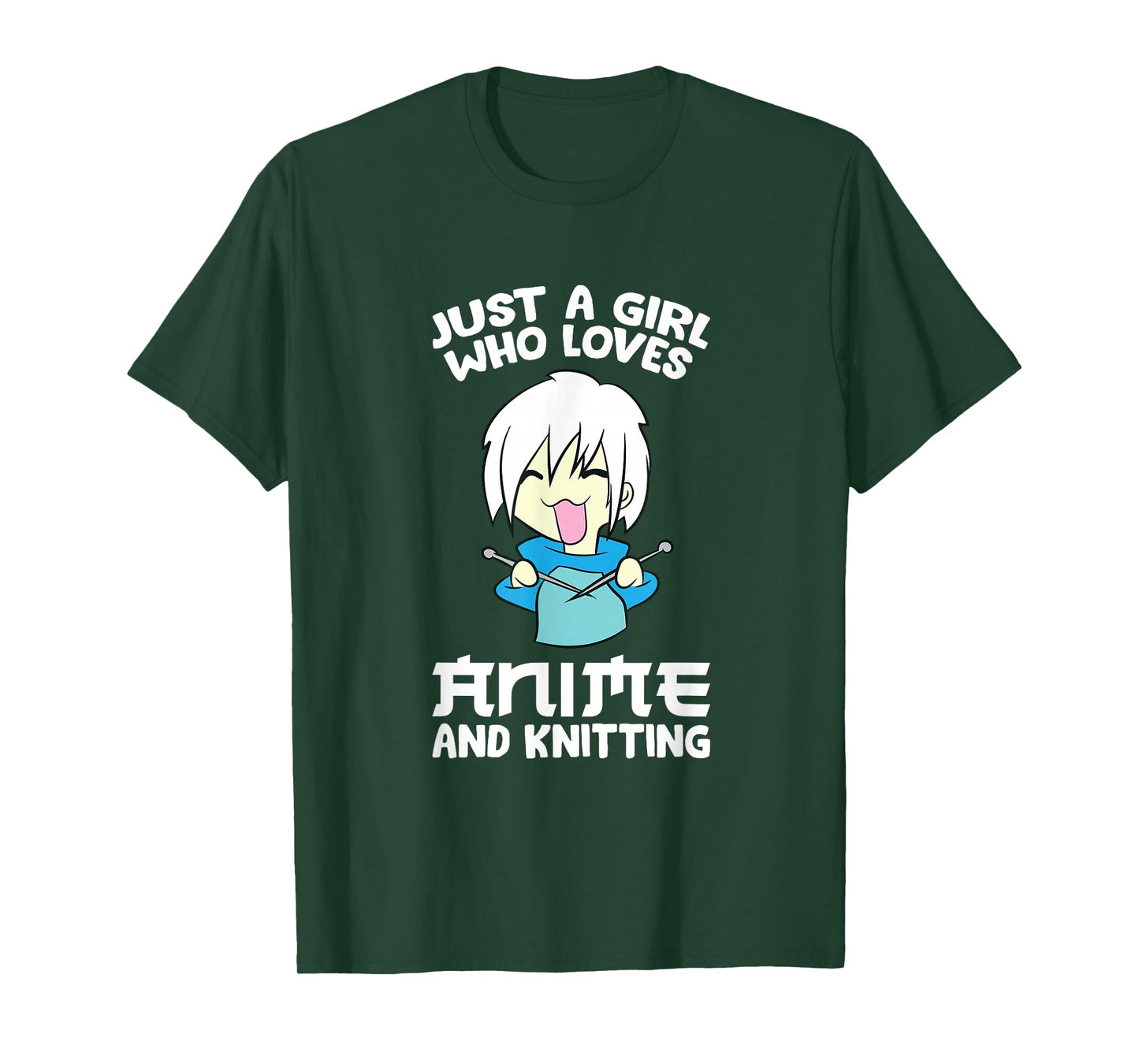 Anime Knitting Girl Just a Girl Who Loves Anime And Knitting T-Shirt