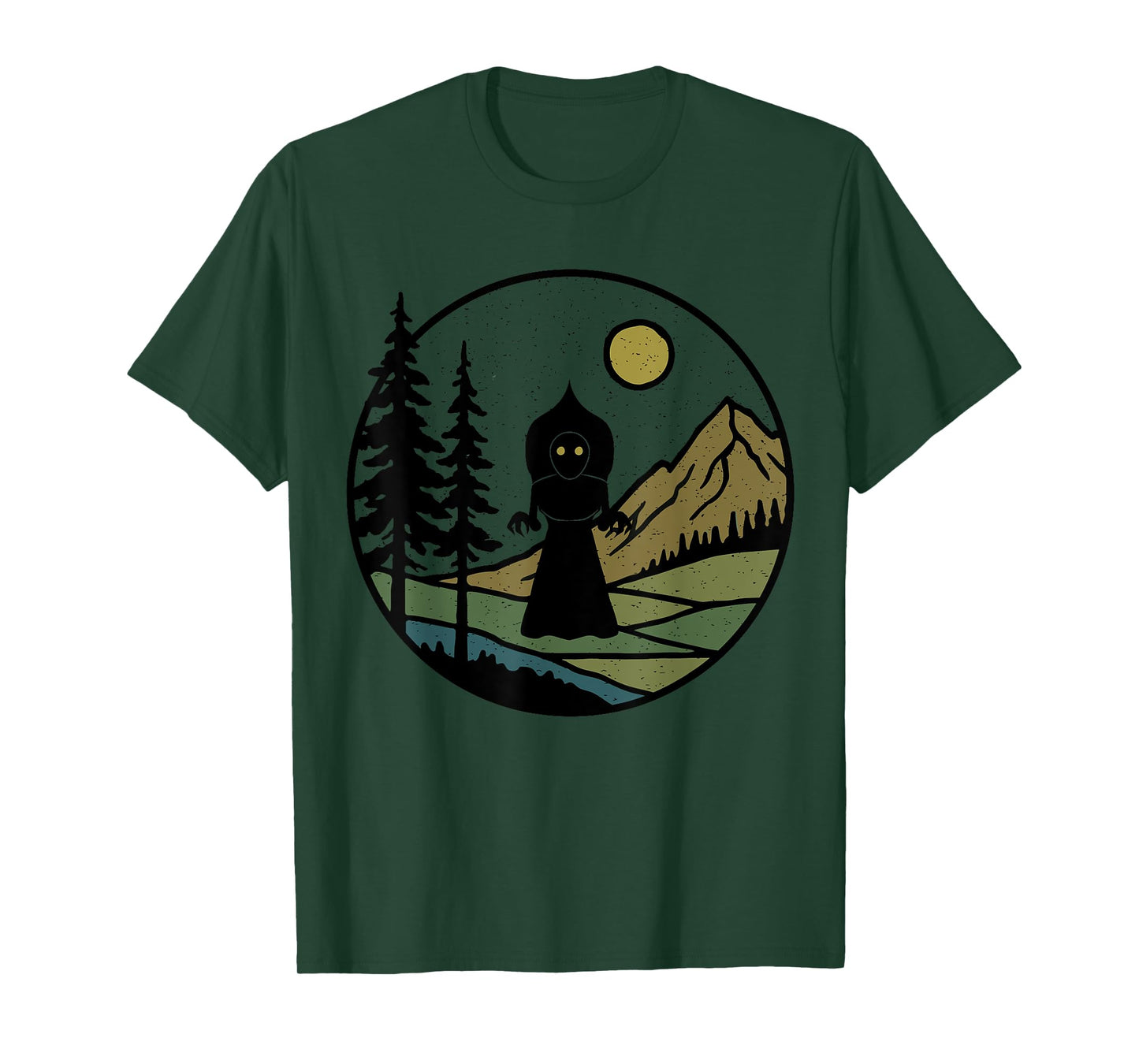 Flatwoods Monster Vintage Rustic Forest Trees with Mountains T-Shirt