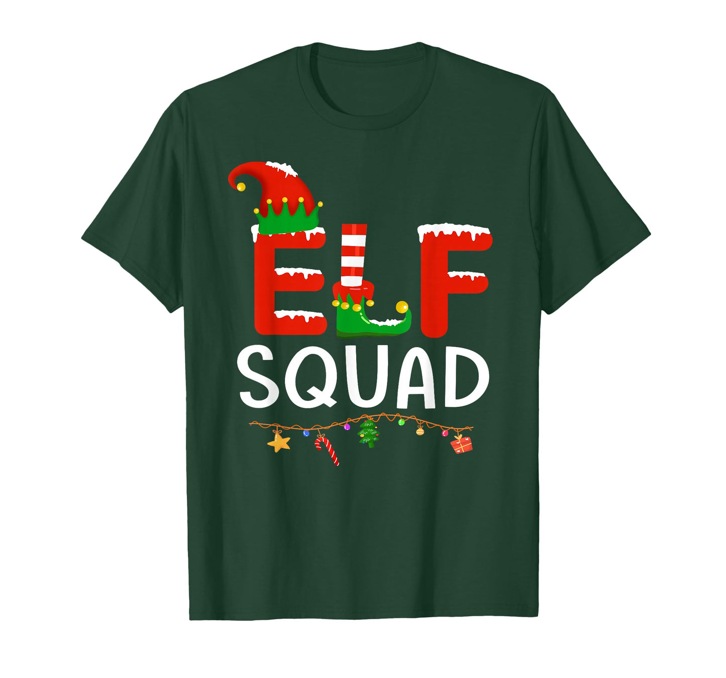 Elf Family Christmas Matching Pajamas Men Women Elf Squad T-Shirt