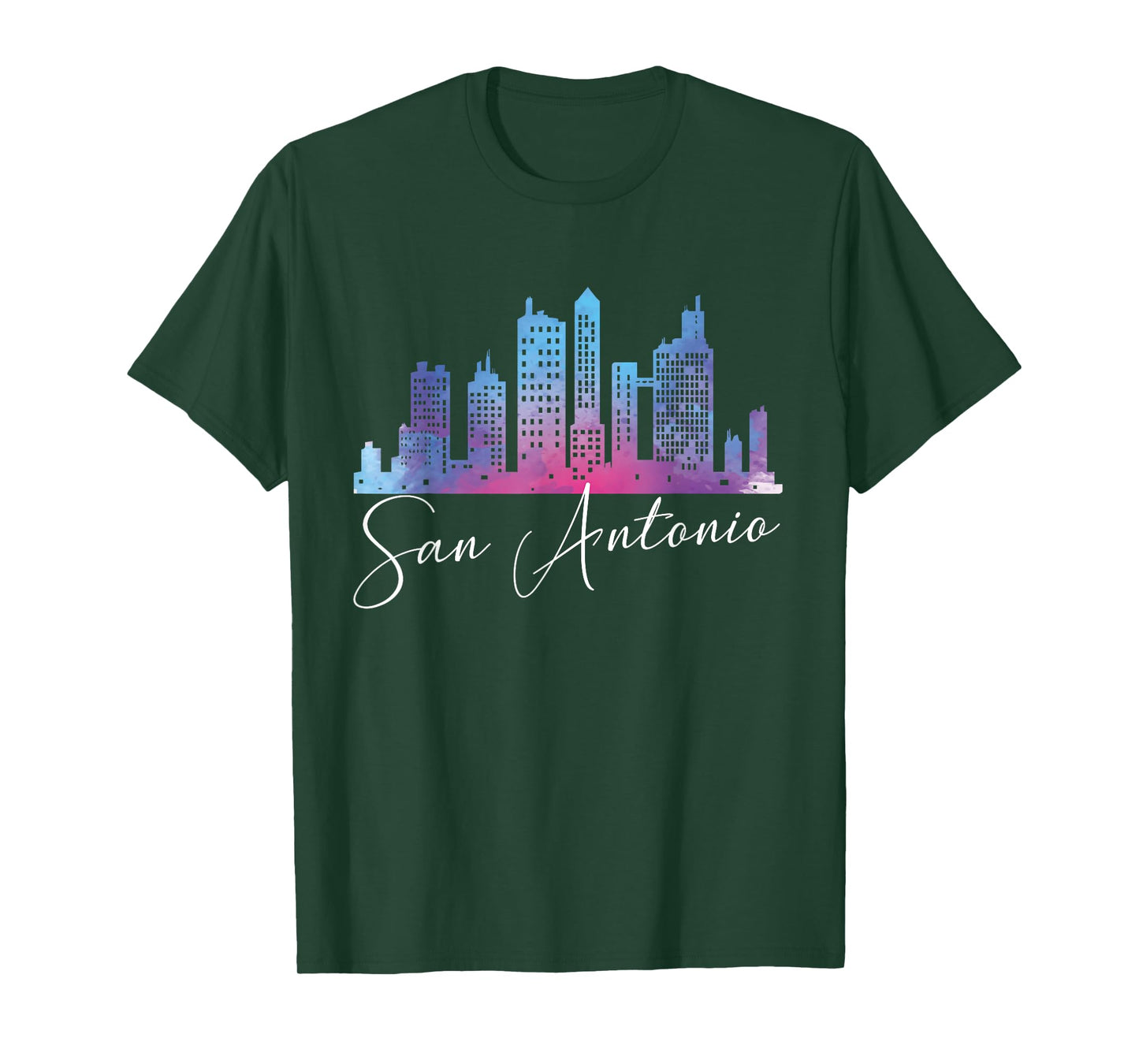 San Antonio Watercolor Skyline Texas State T-Shirt T-Shirt