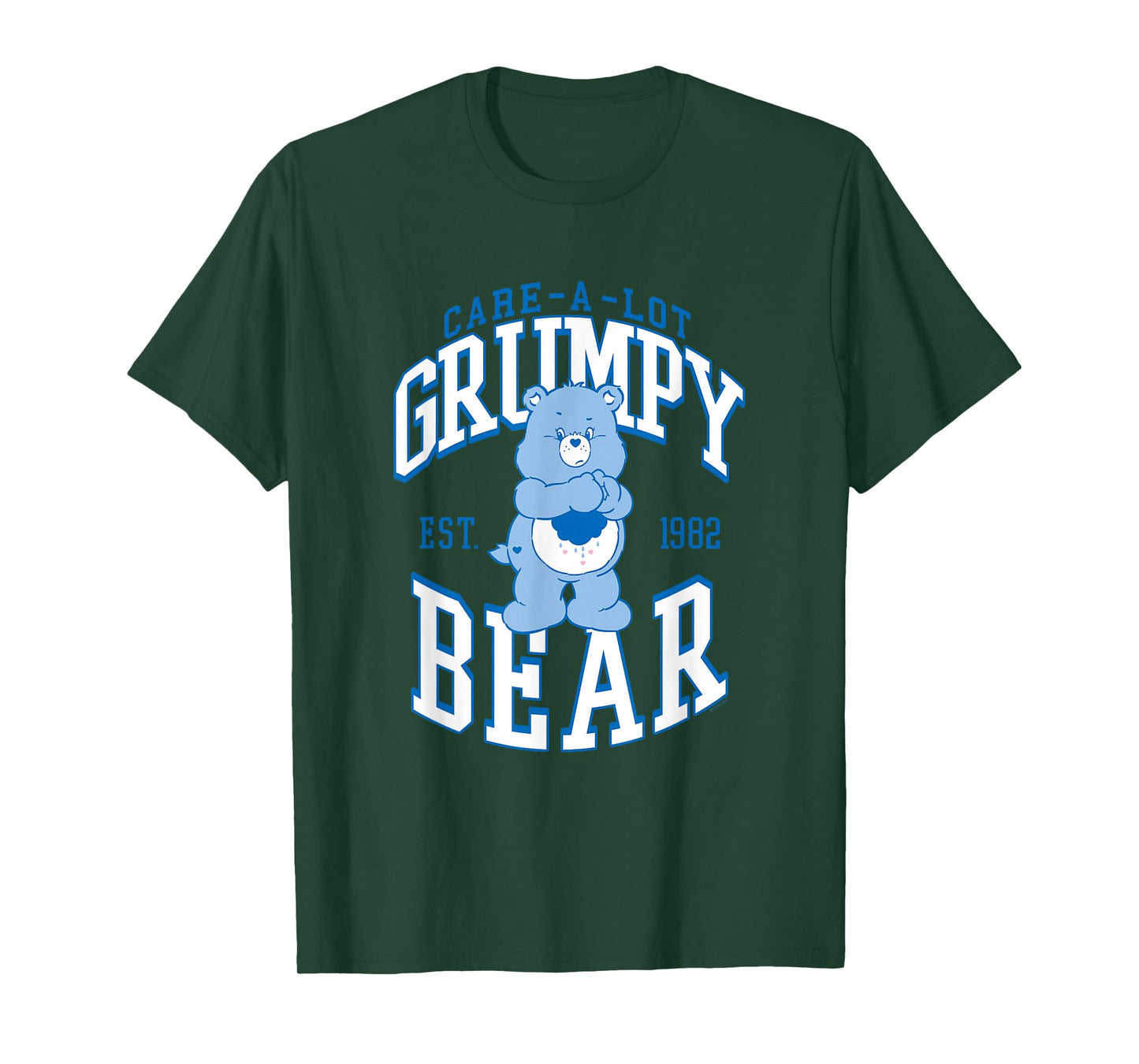 Care Bears Grumpy Bear 1982 Collegiate Letters Cartoon T-Shirt