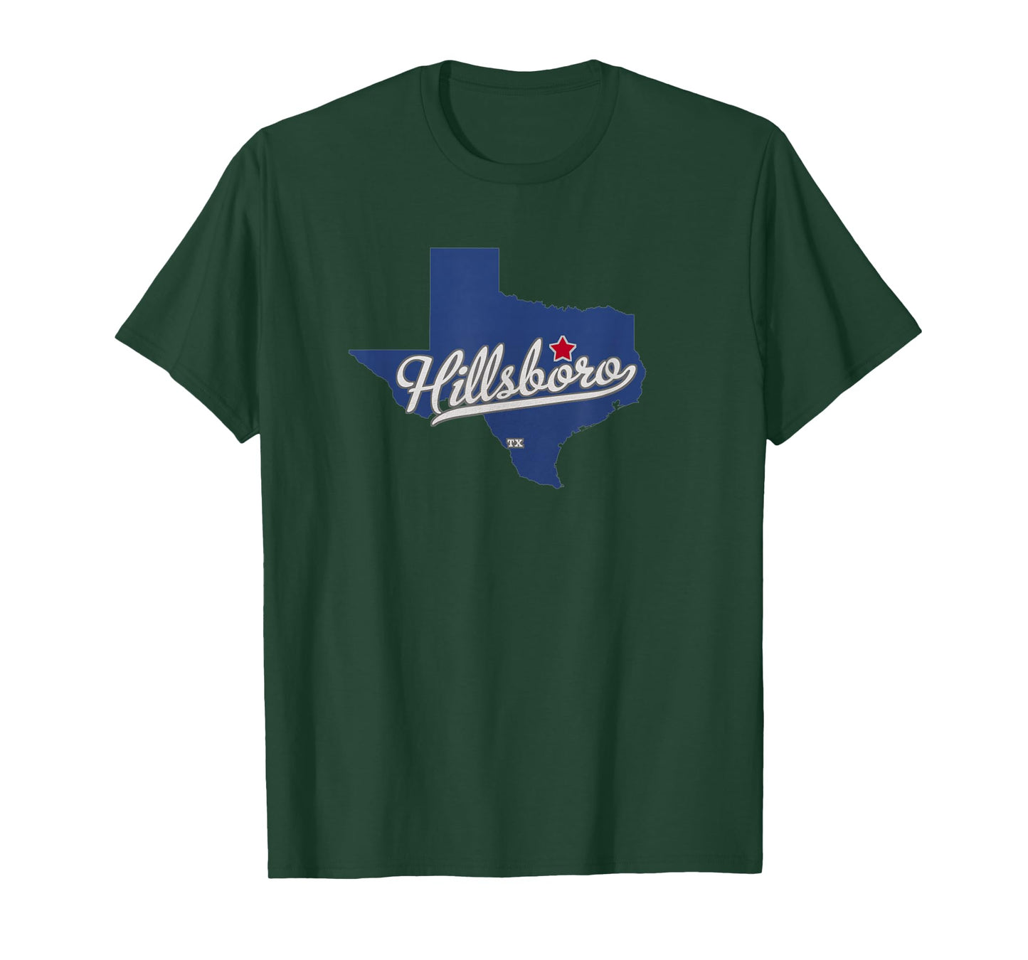 Hillsboro Texas TX Map T-Shirt