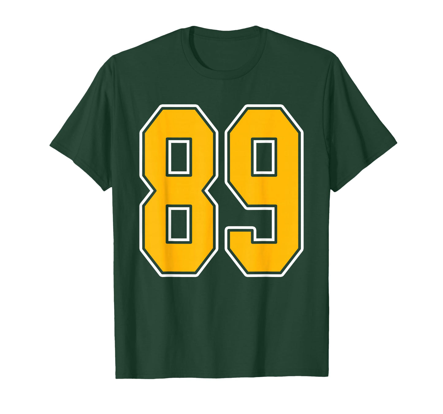 Gold and White Sports Number 89 Jersey Uniform Player T-Shirt